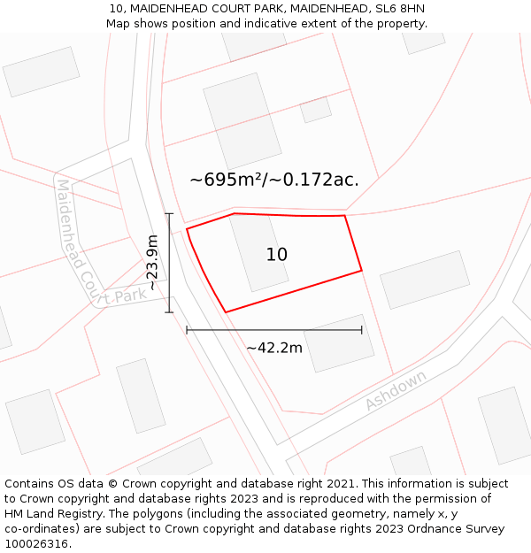 10, MAIDENHEAD COURT PARK, MAIDENHEAD, SL6 8HN: Plot and title map