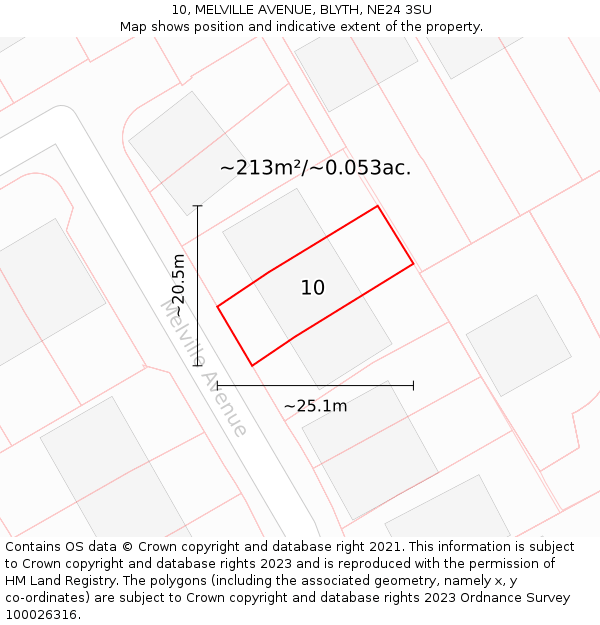 10, MELVILLE AVENUE, BLYTH, NE24 3SU: Plot and title map