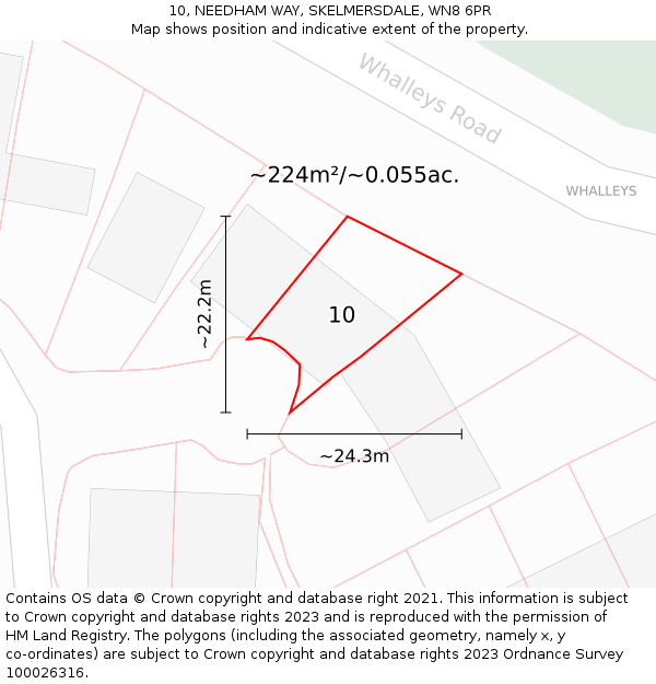 10, NEEDHAM WAY, SKELMERSDALE, WN8 6PR: Plot and title map