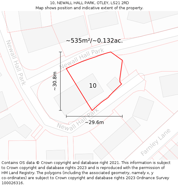 10, NEWALL HALL PARK, OTLEY, LS21 2RD: Plot and title map