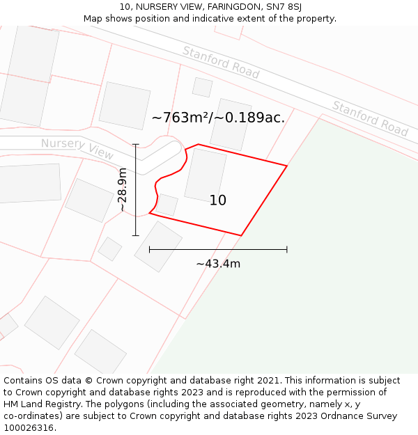 10, NURSERY VIEW, FARINGDON, SN7 8SJ: Plot and title map