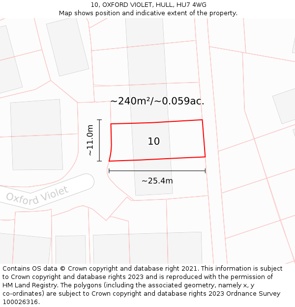 10, OXFORD VIOLET, HULL, HU7 4WG: Plot and title map