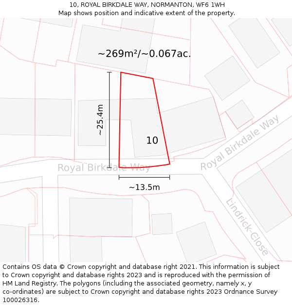 10, ROYAL BIRKDALE WAY, NORMANTON, WF6 1WH: Plot and title map