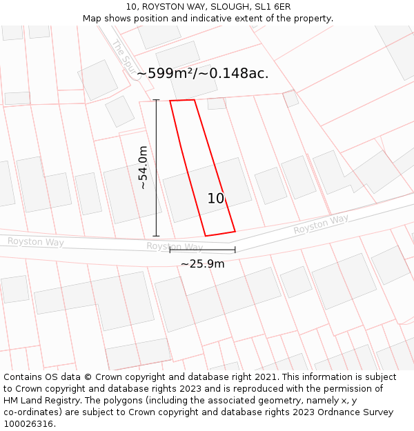 10, ROYSTON WAY, SLOUGH, SL1 6ER: Plot and title map