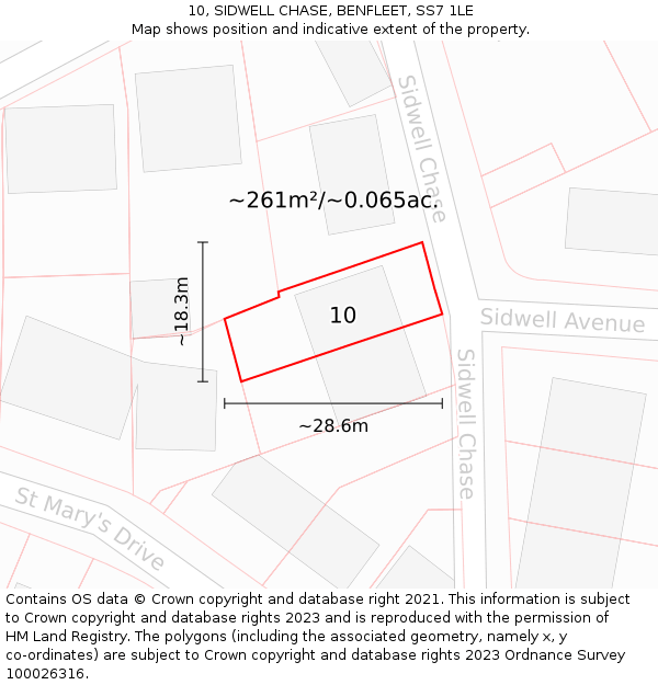 10, SIDWELL CHASE, BENFLEET, SS7 1LE: Plot and title map