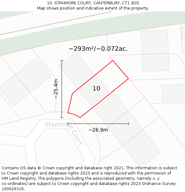 10, STANMORE COURT, CANTERBURY, CT1 3DS: Plot and title map