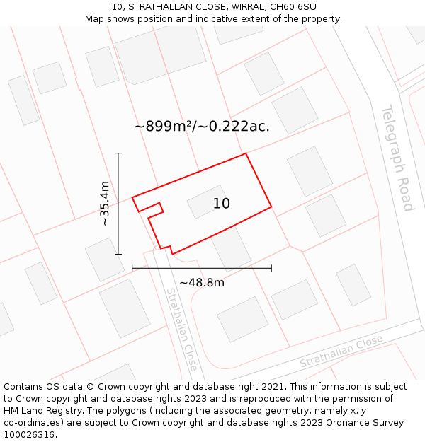 10, STRATHALLAN CLOSE, WIRRAL, CH60 6SU: Plot and title map