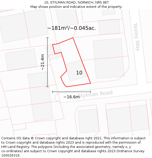 10, STYLMAN ROAD, NORWICH, NR5 9ET: Plot and title map