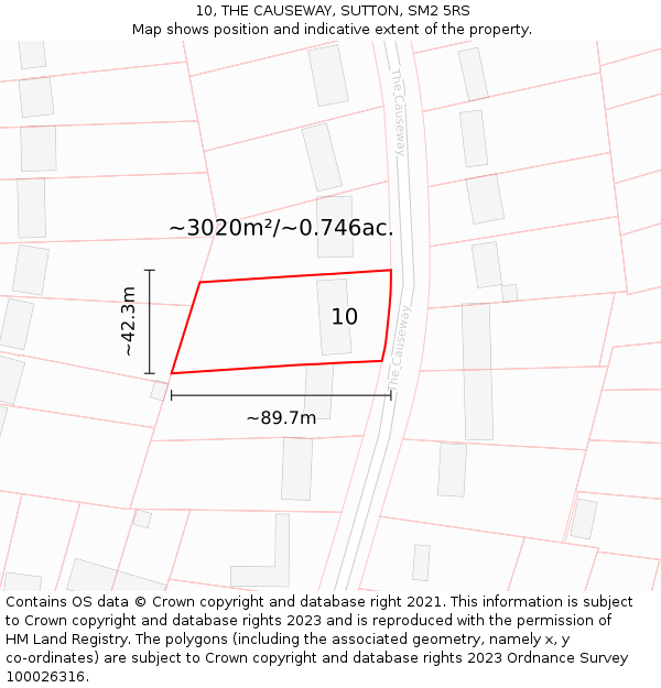 10, THE CAUSEWAY, SUTTON, SM2 5RS: Plot and title map