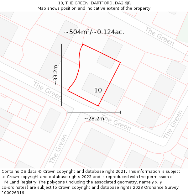 10, THE GREEN, DARTFORD, DA2 6JR: Plot and title map