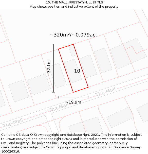 10, THE MALL, PRESTATYN, LL19 7LS: Plot and title map