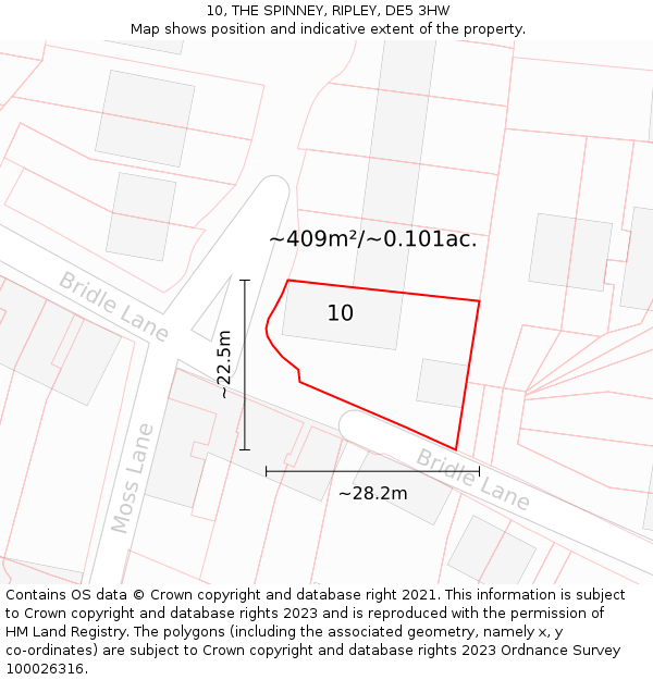 10, THE SPINNEY, RIPLEY, DE5 3HW: Plot and title map