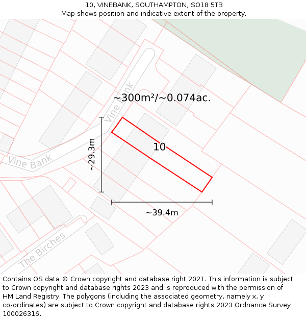 10, VINEBANK, SOUTHAMPTON, SO18 5TB: Plot and title map