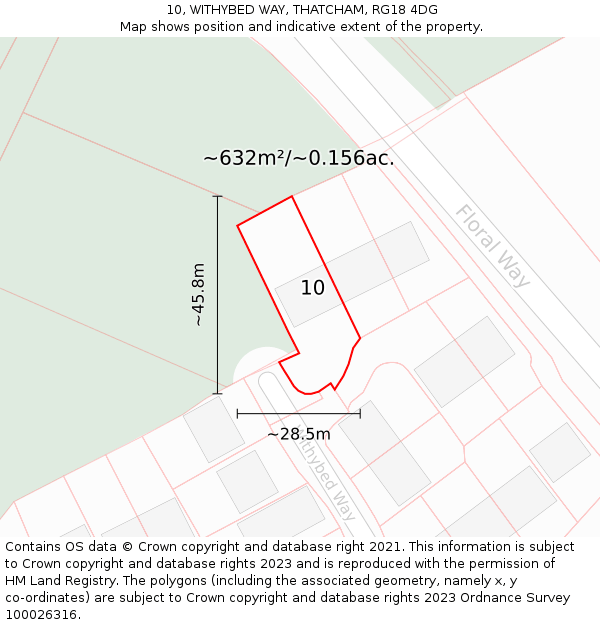 10, WITHYBED WAY, THATCHAM, RG18 4DG: Plot and title map