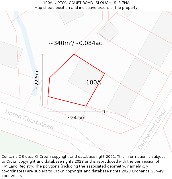 100A, UPTON COURT ROAD, SLOUGH, SL3 7NA: Plot and title map