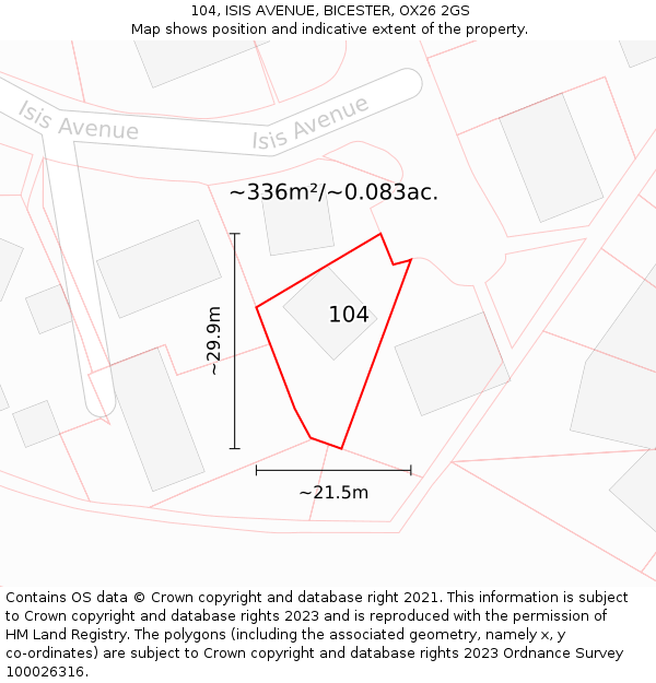 104, ISIS AVENUE, BICESTER, OX26 2GS: Plot and title map