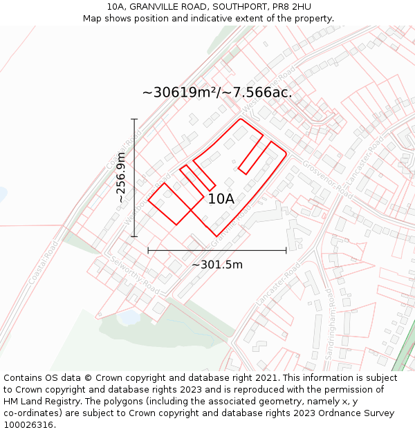 10A, GRANVILLE ROAD, SOUTHPORT, PR8 2HU: Plot and title map