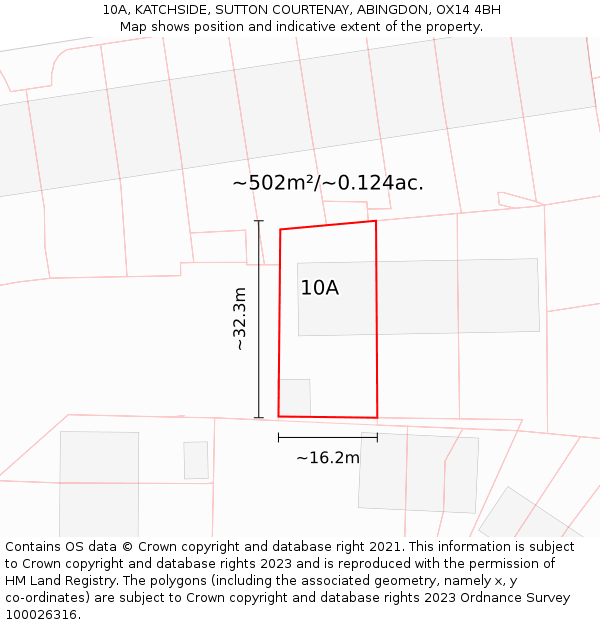 10A, KATCHSIDE, SUTTON COURTENAY, ABINGDON, OX14 4BH: Plot and title map