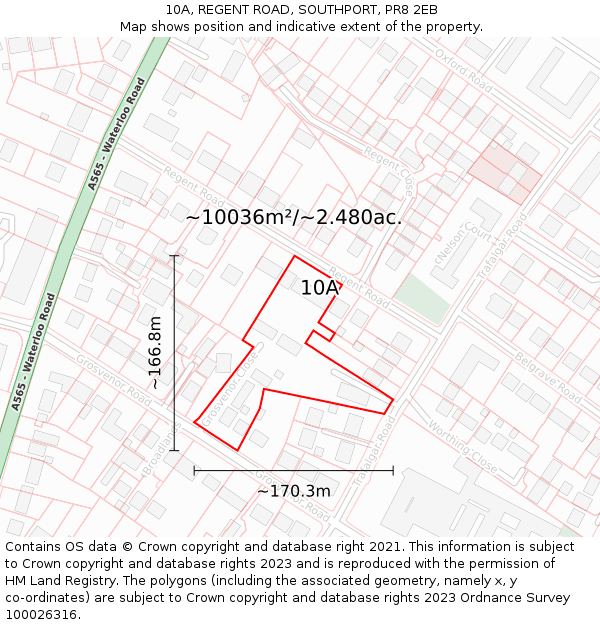 10A, REGENT ROAD, SOUTHPORT, PR8 2EB: Plot and title map