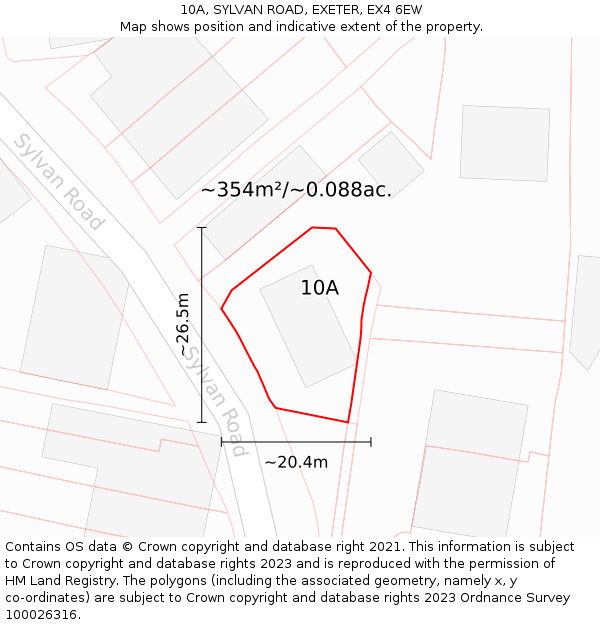 10A, SYLVAN ROAD, EXETER, EX4 6EW: Plot and title map