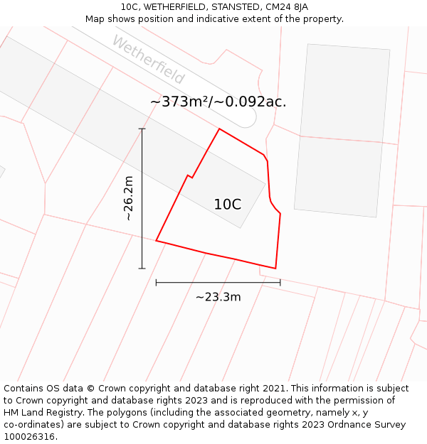 10C, WETHERFIELD, STANSTED, CM24 8JA: Plot and title map