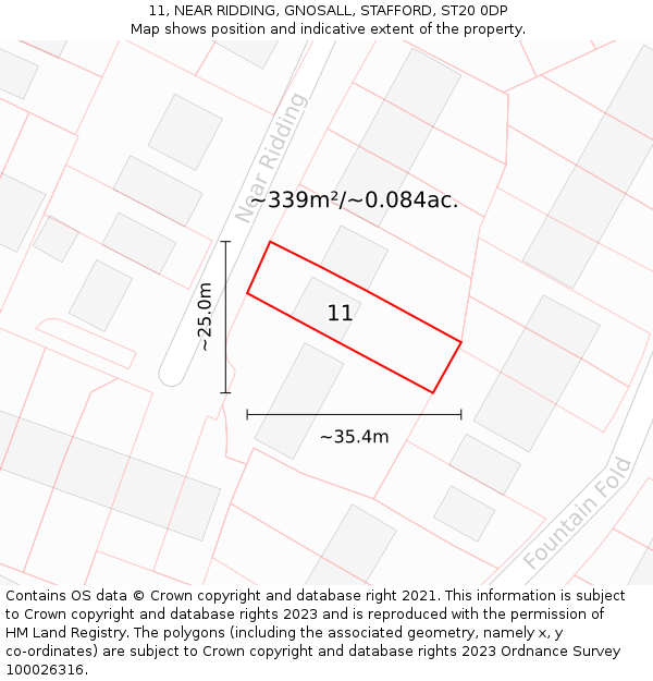 11, NEAR RIDDING, GNOSALL, STAFFORD, ST20 0DP: Plot and title map