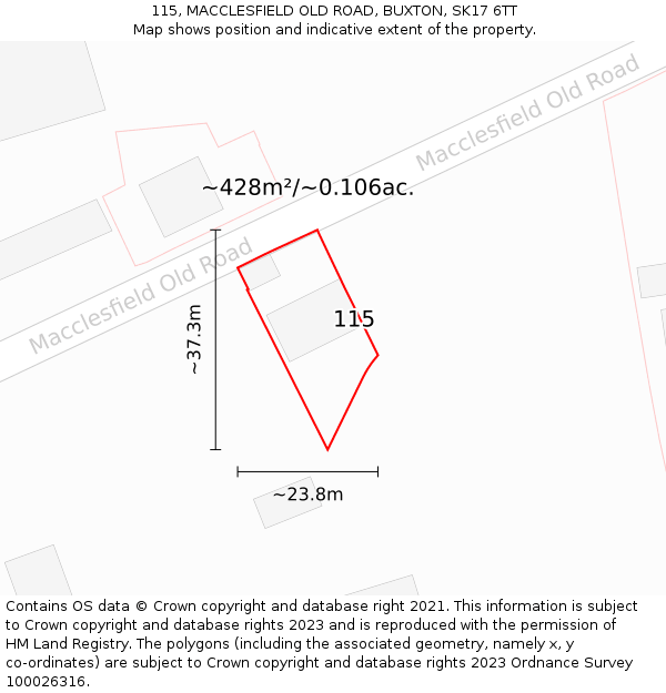 115, MACCLESFIELD OLD ROAD, BUXTON, SK17 6TT: Plot and title map