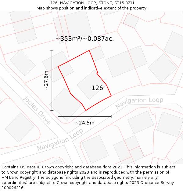 126, NAVIGATION LOOP, STONE, ST15 8ZH: Plot and title map