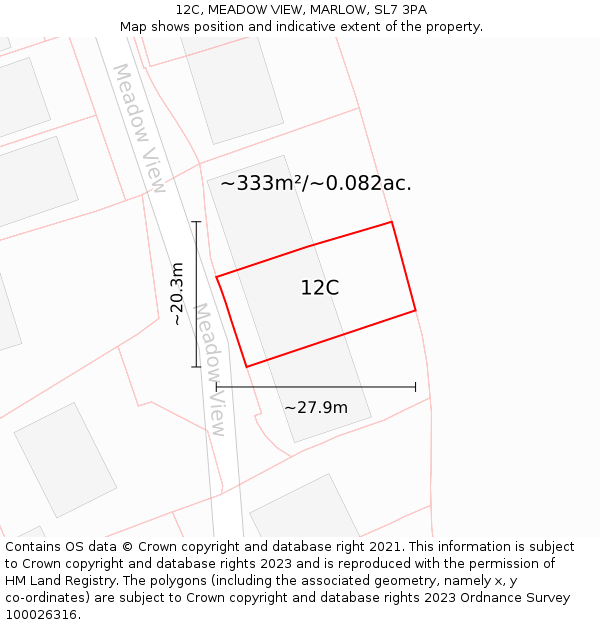 12C, MEADOW VIEW, MARLOW, SL7 3PA: Plot and title map