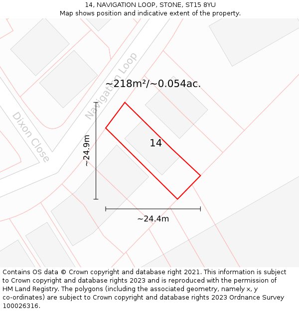 14, NAVIGATION LOOP, STONE, ST15 8YU: Plot and title map