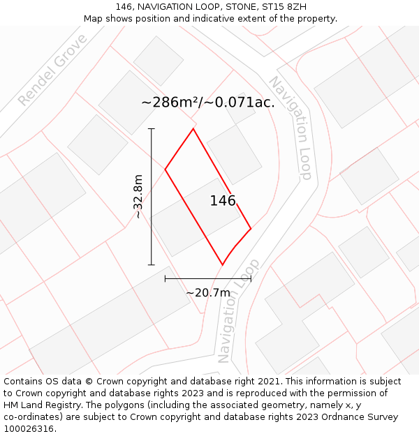 146, NAVIGATION LOOP, STONE, ST15 8ZH: Plot and title map