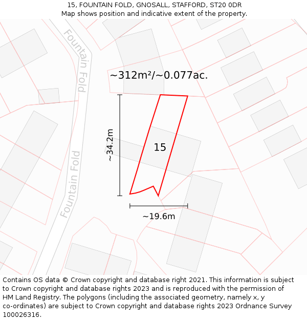 15, FOUNTAIN FOLD, GNOSALL, STAFFORD, ST20 0DR: Plot and title map