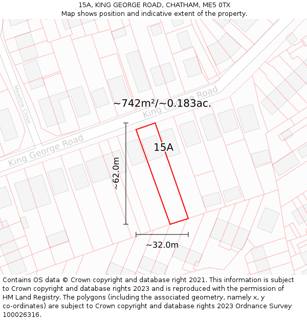 15A, KING GEORGE ROAD, CHATHAM, ME5 0TX: Plot and title map