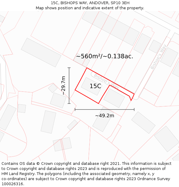 15C, BISHOPS WAY, ANDOVER, SP10 3EH: Plot and title map