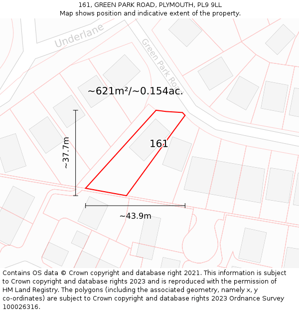 161, GREEN PARK ROAD, PLYMOUTH, PL9 9LL: Plot and title map