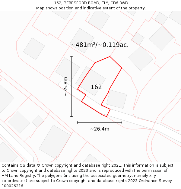 162, BERESFORD ROAD, ELY, CB6 3WD: Plot and title map
