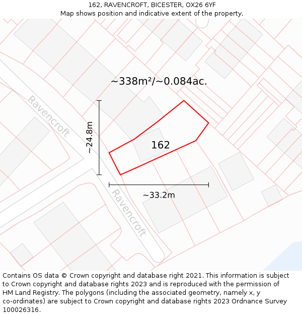 162, RAVENCROFT, BICESTER, OX26 6YF: Plot and title map
