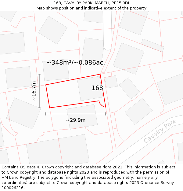 168, CAVALRY PARK, MARCH, PE15 9DL: Plot and title map