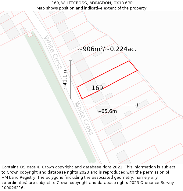 169, WHITECROSS, ABINGDON, OX13 6BP: Plot and title map