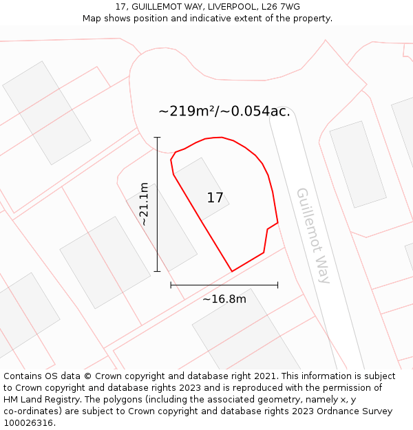 17, GUILLEMOT WAY, LIVERPOOL, L26 7WG: Plot and title map