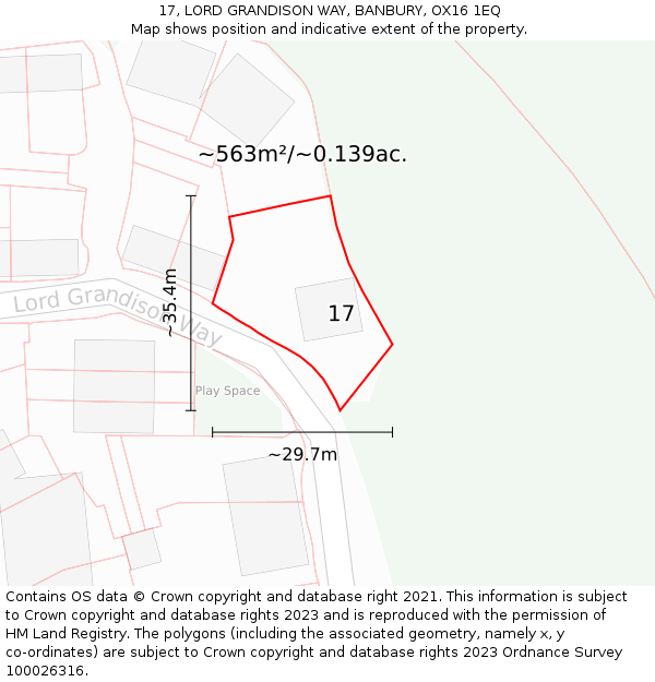 17, LORD GRANDISON WAY, BANBURY, OX16 1EQ: Plot and title map