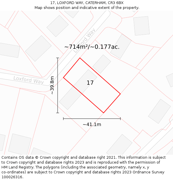 17, LOXFORD WAY, CATERHAM, CR3 6BX: Plot and title map