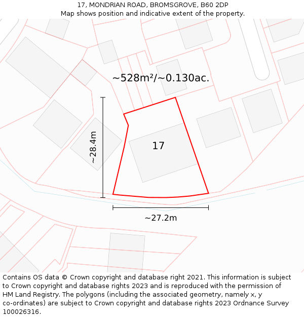 17, MONDRIAN ROAD, BROMSGROVE, B60 2DP: Plot and title map