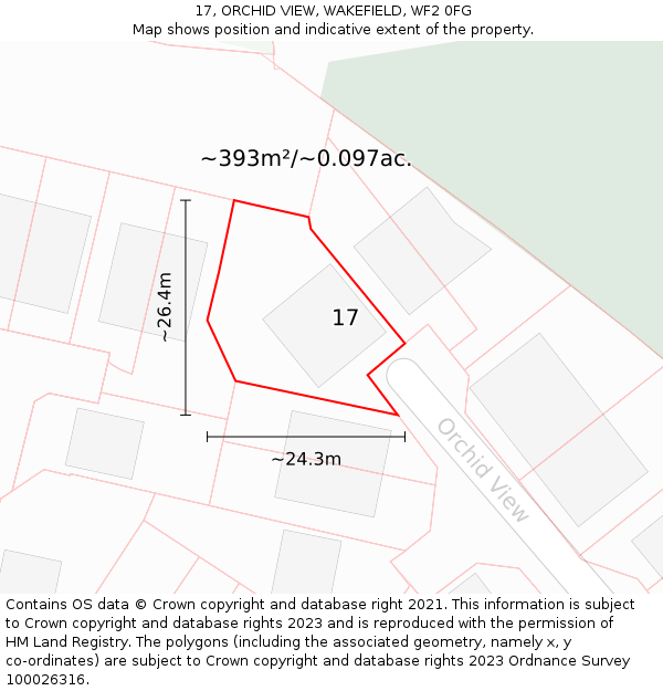 17, ORCHID VIEW, WAKEFIELD, WF2 0FG: Plot and title map