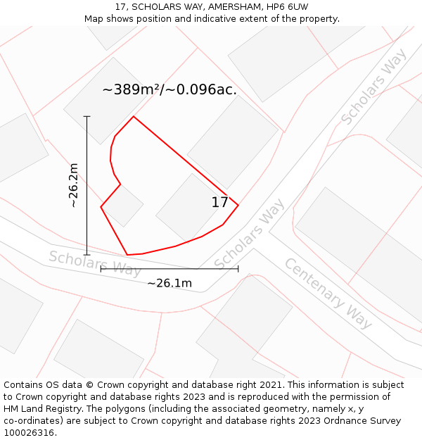 17, SCHOLARS WAY, AMERSHAM, HP6 6UW: Plot and title map