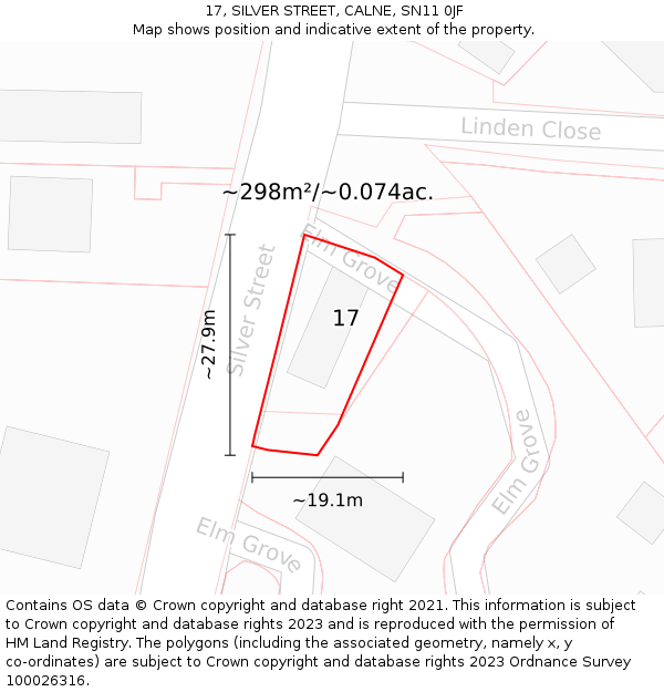 17, SILVER STREET, CALNE, SN11 0JF: Plot and title map