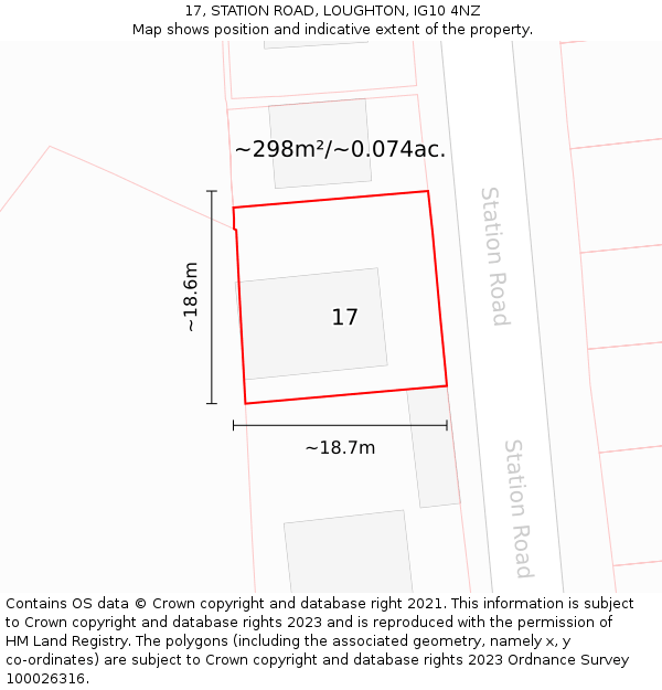 17, STATION ROAD, LOUGHTON, IG10 4NZ: Plot and title map