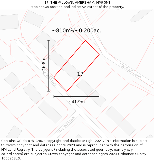 17, THE WILLOWS, AMERSHAM, HP6 5NT: Plot and title map