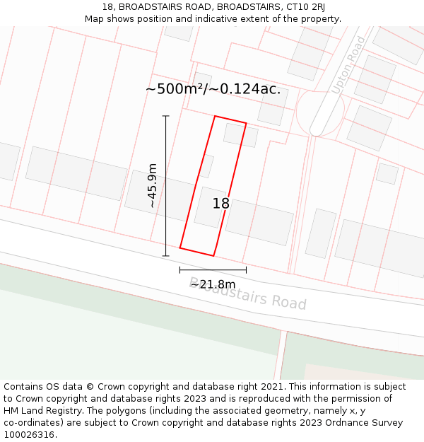 18, BROADSTAIRS ROAD, BROADSTAIRS, CT10 2RJ: Plot and title map