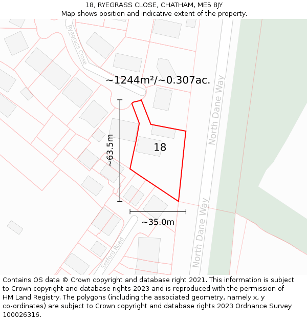 18, RYEGRASS CLOSE, CHATHAM, ME5 8JY: Plot and title map